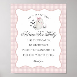 Roze Pastel Kleine Boo Geest Advies voor Baby Bord Poster