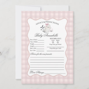 Roze Pastel Kleine Boo Geest Advies voor Baby Kaar Kaart