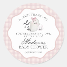 Roze Pastel Kleine Boo Geest Baby Shower Favor Ronde Sticker
