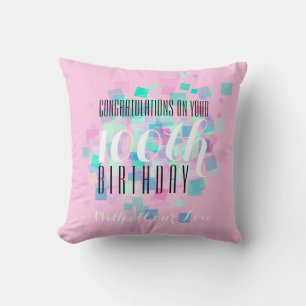 Roze Pastel Kleuren 100ste Verjaardag Custom Kusse Kussen
