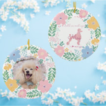 Roze Pastel Kleuren Foto & Naam Aandenken Poodle 