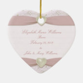 Roze Pastel Lace Pearl Baby Foto Ornament (Achterkant)