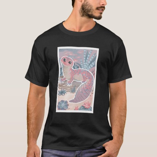 Roze pastel leopard Gecko Pet lizard Cute Reptile T-shirt (Voorkant)