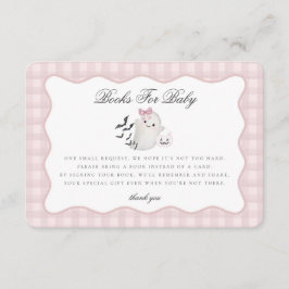 Roze Pastel Little Boo Geest Boeken voor Baby Inze Informatiekaartje