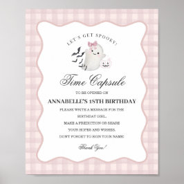 Roze Pastel Little Boo Geest Tijd Capsule Spel Poster