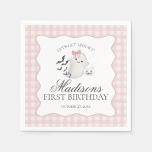 Roze Pastel Little Boo Geest Verjaardag Dessert Servet