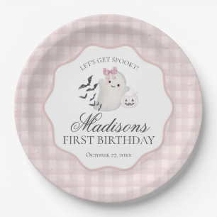 Roze Pastel Little Boo Geest Verjaardagsfeestje Papieren Bordje