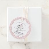 Roze Pastel Little Boo Ghost Baby shower Circle Bedankjes Labels (In situ)