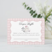 Roze Pastel Little Boo Ghost Diaper Raffle Insert Informatiekaartje (Staand voorkant)