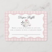 Roze Pastel Little Boo Ghost Diaper Raffle Insert Informatiekaartje (Voorkant)