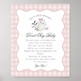 Roze Pastel Little Boo Ghost Dont Say Baby Game Poster
