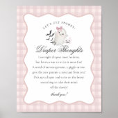 Roze Pastel Little Boo Ghost Luier Gedachten Teken Poster (Voorkant)
