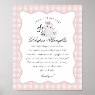 Roze Pastel Little Boo Ghost Luier Gedachten Teken Poster
