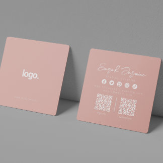Roze pastel minimalistische moderne influencer sca vierkante visitekaartje