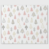 Roze pastel - modern kerstpapier met boomstructuur cadeaupapier (Vlak)