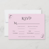 Roze pastel moderne bruiloft RSVP kaartje (Voorkant)