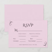 Roze pastel moderne bruiloft RSVP kaartje (Voorkant / Achterkant)