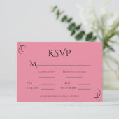 Roze pastel moderne bruiloft RSVP kaartje (Staand voorkant)