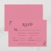 Roze pastel moderne bruiloft RSVP kaartje (Voorkant / Achterkant)