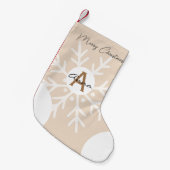 Roze pastel monogegrammeerd stijlvol script modern kleine kerstsok (Voorkant (Hangend))