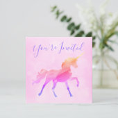 Roze pastel ombre Magical Unicorn Birthday Kaart (Staand voorkant)