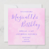 Roze pastel ombre Magical Unicorn Birthday Kaart (Achterkant)