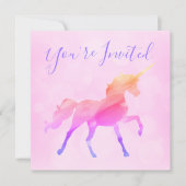Roze pastel ombre Magical Unicorn Birthday Kaart (Voorkant)