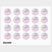 Roze Pastel Ombre Sweet 16e ronde Glitter Sparky Ronde Sticker (Vel)