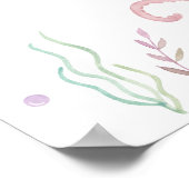 Roze pastel onder het Zee Baby shower Welkom Poster (Hoek)