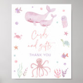 Roze pastel onder het Zee Kaarten en geschenken te Poster (Voorkant)
