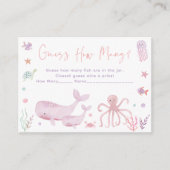 Roze pastel Onder het Zee Raad Hoeveel Spel Informatiekaartje (Voorkant)