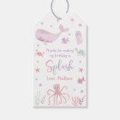 Roze Pastel Onder het Zee Verjaardag Cadeaulabel (Voorkant)