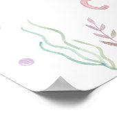 Roze Pastel Onder het Zee Verjaardag Welkom Poster (Hoek)