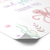 Roze Pastel Onder het Zee Verjaardagscadeau Teken Poster (Hoek)