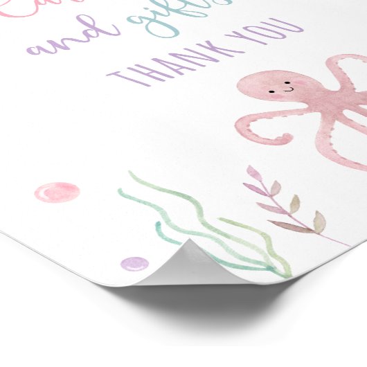 Roze Pastel Onder het Zee Verjaardagscadeau Teken Poster (Hoek)