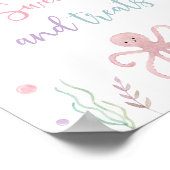 Roze Pastel Onder het Zee Verjaardagstraktenteken Poster (Hoek)