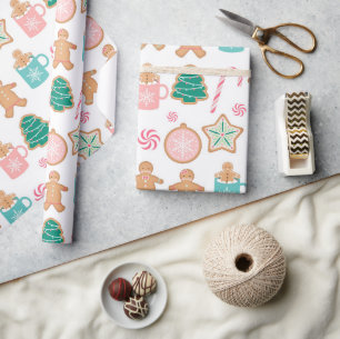 Roze pastel ontbijtkoek cadeaupapier