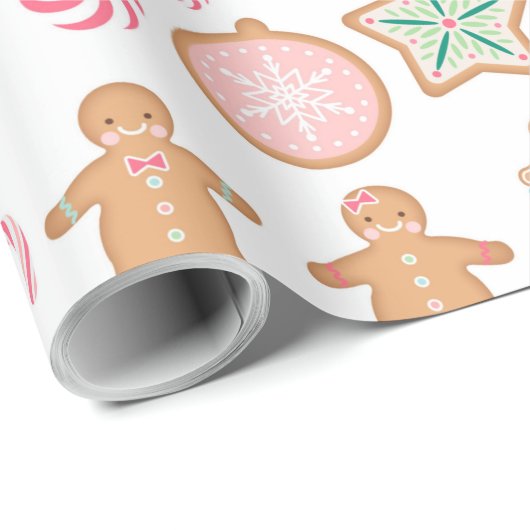 Roze pastel ontbijtkoek cadeaupapier (Rol Hoek)