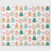 Roze pastel ontbijtkoek cadeaupapier (Vlak)