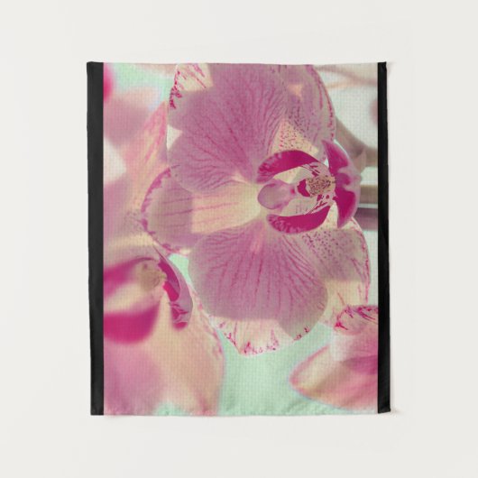 Roze pastel orchidee bloemfloral close wandkleed (Voorkant)