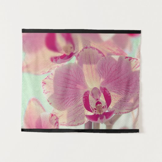 Roze pastel orchidee bloemfloral close wandkleed (Voorkant (horizontaal))