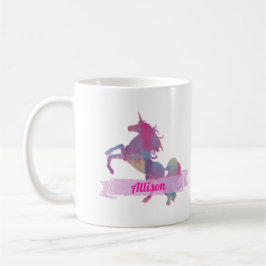 Roze pastel patchwork Unicorn Silhouette Design Co Koffiemok