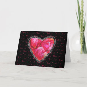 Roze Pastel Petal Heart Valentijn Love Romance Feestdagen Kaart