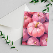 Roze Pastel Pompoenen Halloween Feestdagenkaart
