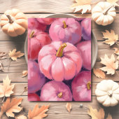 Roze Pastel Pompoenen Halloween Feestdagenkaart