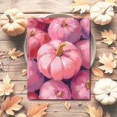 Roze Pastel Pompoenen Halloween Feestdagenkaart