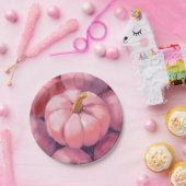 Roze Pastel Pompoenen Halloween Papieren Bordje (Feest)