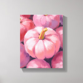 Roze Pastel Pompoenen Watercolor Schilderij Canvas Afdruk