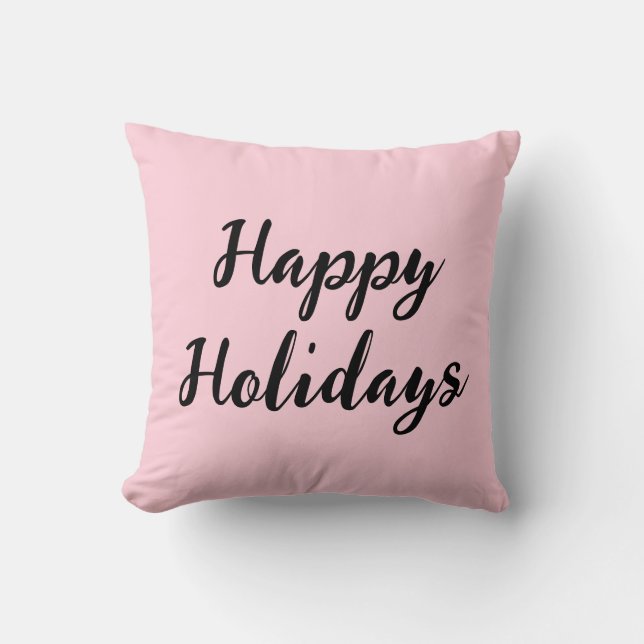 Roze pastel prettige feestdagen Kerstmis eenvoudig Kussen (Voorkant)