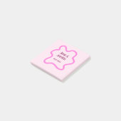 Roze pastel retro trouwrand frame naam datum post-it® notes (Schuin)